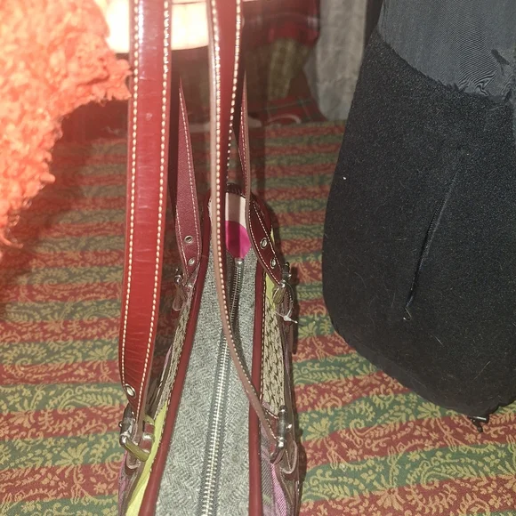 NWOT COAH Y2K Patchwork Tote Purse with Leather Straps - Picture 13 of 13